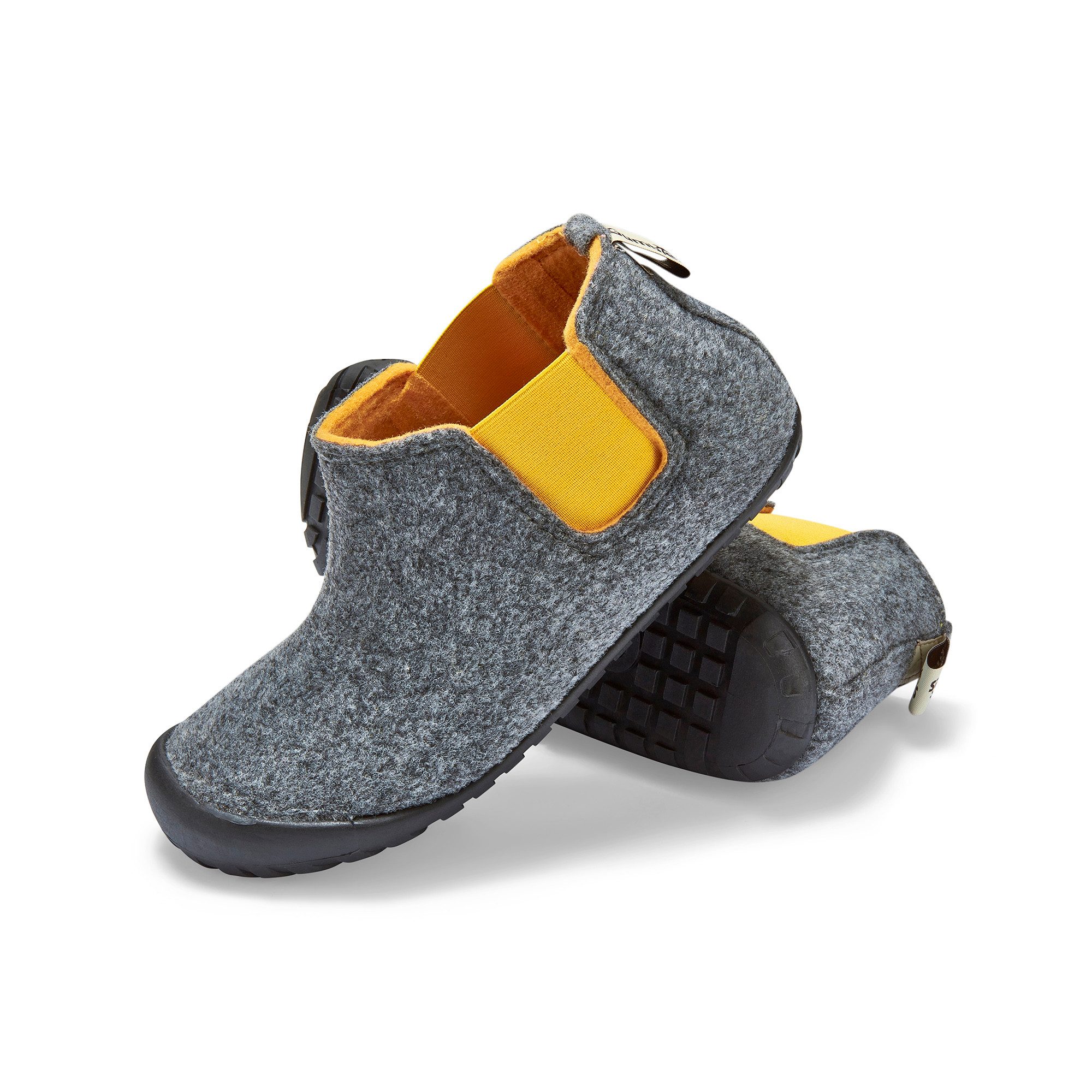Gumbies Brumby in Grey-Curry Hausschuh aus recycelten Materialien, rutschfeste & stabile Sohle