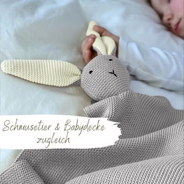 Babydecke DIKOS® Babydecke SCHMUSE-HASE Baby Geschenk Mädchen Junge Geschenkset, DIKOS, Geschenk zur Geburt, PREMIUM Qualität, 100 % BIO Baumwolle, nachhaltig