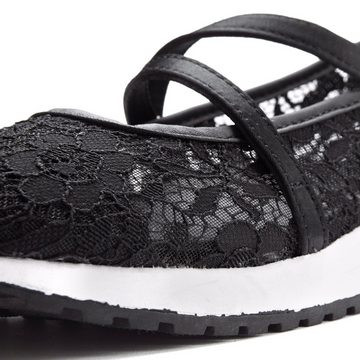 LASCANA Sneaker Ballerinas Slipper, Halbschuh, Sneaker, Spitzeneinsatz, Wohlfühlinnensohle VEGAN