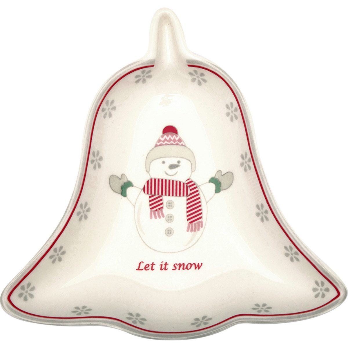 Greengate Gebäckteller Abella Glockenteller Weihnachten weiss 14,2cm, Steinzeug, (Brotteller)