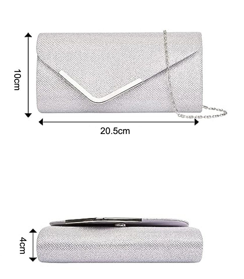 Coonoor Abendtasche Damen Glitzer Abendtasche Umschlag Clutch Kette Abnehmbar (1-tlg), Einfach und großzügig – Bild 4 von 5