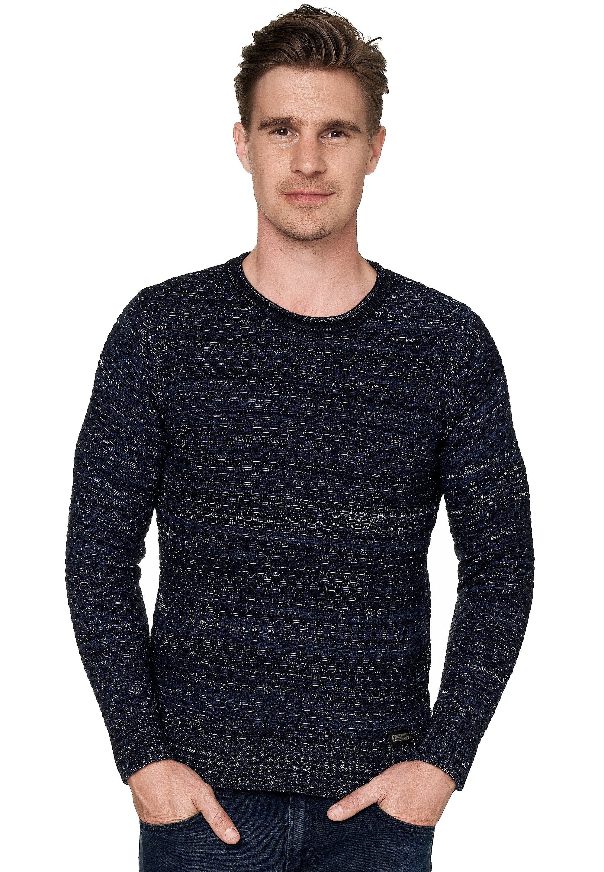 Rusty Neal Strickpullover im melierten Design