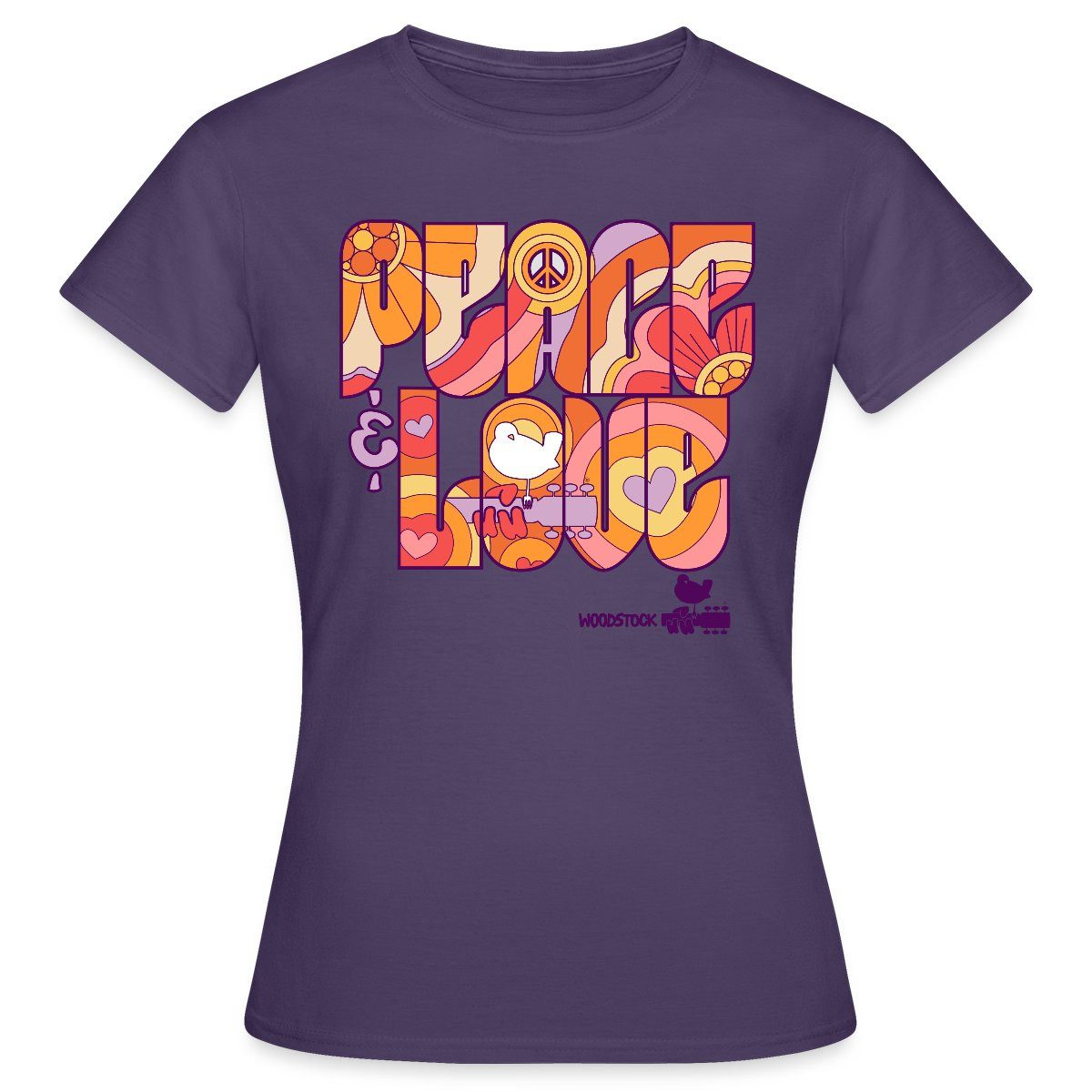 Spreadshirt T-Shirt Woodstock Peace Love Hippie günstig online kaufen