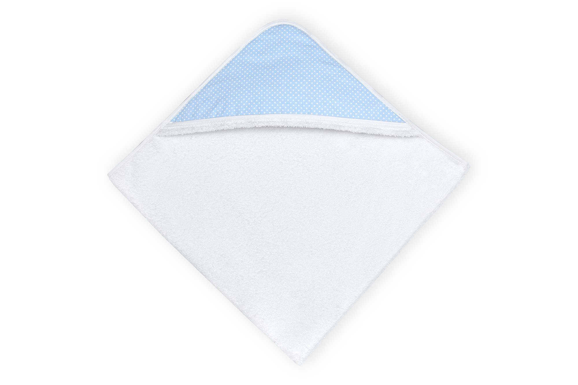 KraftKids Kapuzenhandtuch und auf Punkte mit dickes extra weiches Schrägband weiße Baumwolle, 100% eingefasst Hellblau, Frottee
