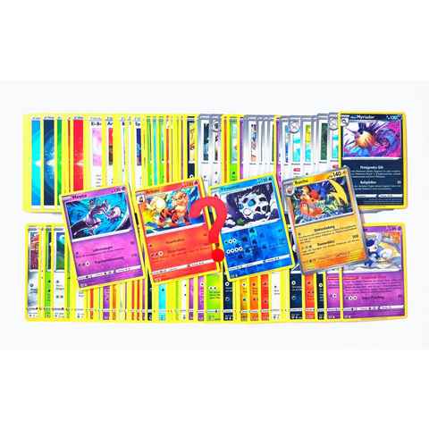 The Pokémon Company International Sammelkarte 100 Pokémon-Karten - Deutsch - zufällig Sortiert und gemischt, + 2 Reverse Holo + 2 Rare