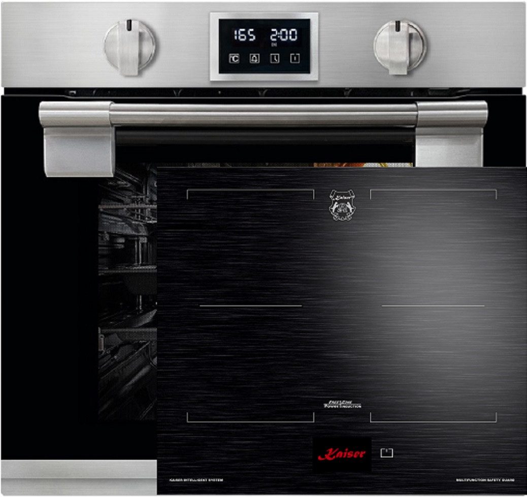 Kaiser Küchengeräte Backofen-Set Herd Set Autark Einbau Backofen 79L Pyrolyse SOFTCLOSE-System 11 Fkt. 60 cm mit Induktionskochfeld 60 cm FREE ZONE mit 2 FLEX Induktions-Zonen TFT Display EH 6337+KCT 6140 FI..., mit 1-fach-Teleskopauszug
