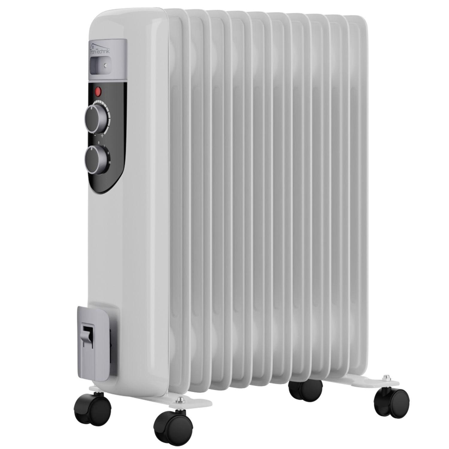 TroniTechnik Heizgerät Ölradiator Mobile Elektroheizung 7 Rippen, 1500Watt, 2500 W, energiesparend, Elektroheizung, 2500Watt