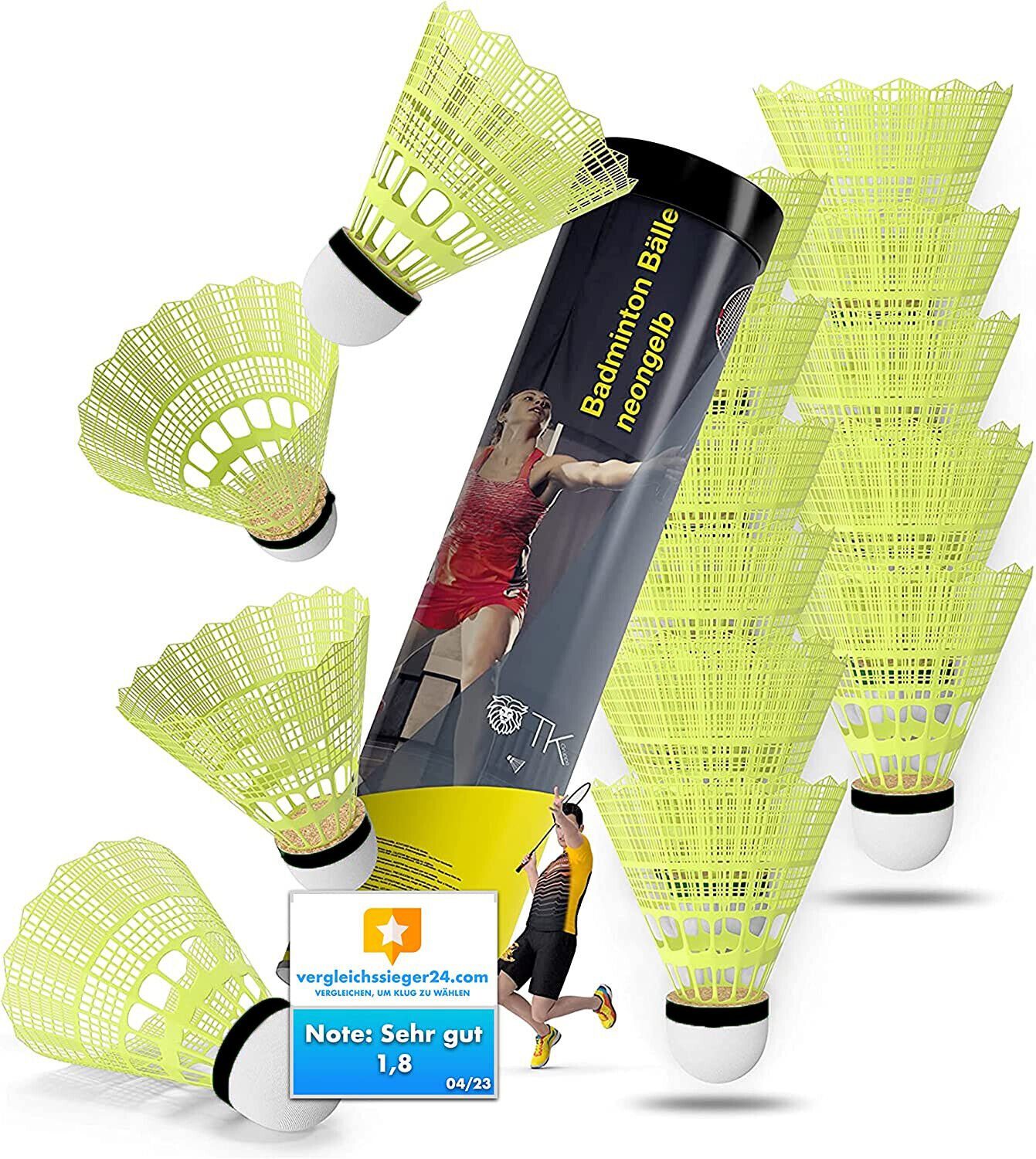 für Gruppe Badmintonbälle gelb Badminton Training & Wettkampf Federbälle 12x Federball TK