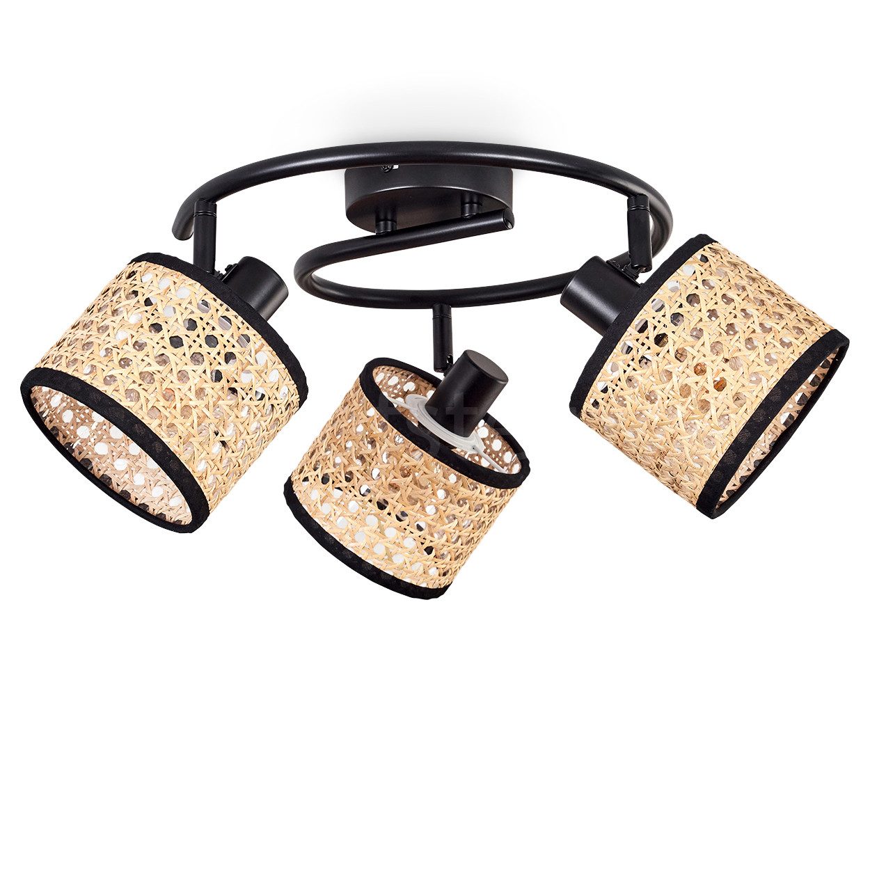 hofstein Deckenleuchte moderne Deckenlampe aus Metall/Rattan/Wiener günstig online kaufen