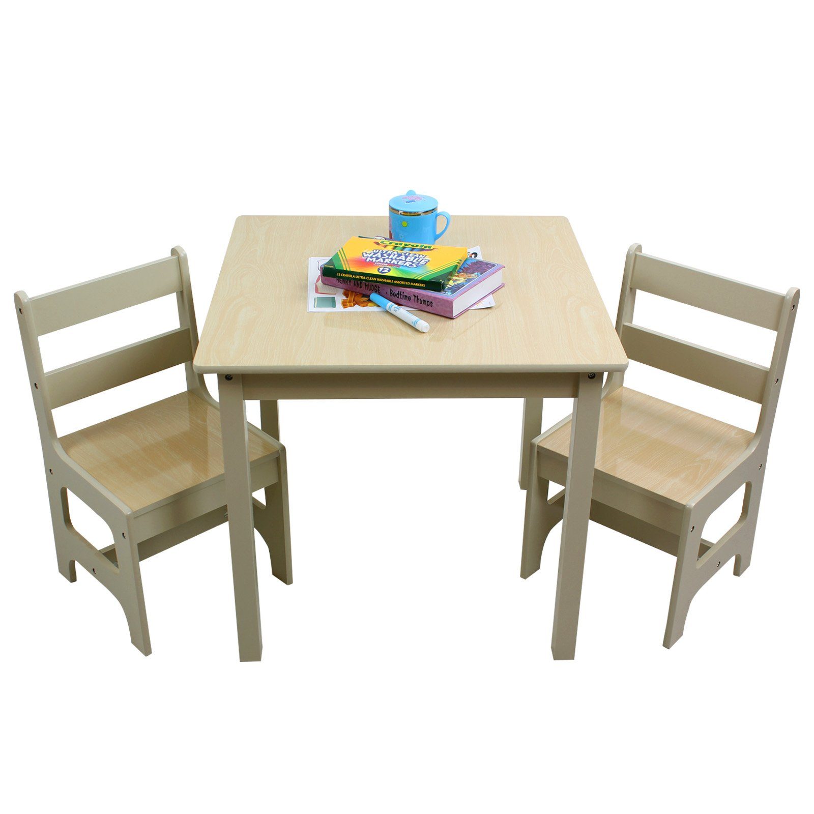 Tisch mit Stühlen Kindersitzgruppe Holz Kindertisch Kindersitzgarnitur Kinder 
