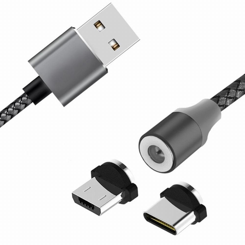 K-S-Trade für Oppo Find X5 Pro Smartphone-Kabel, Hochwertiges  Magnet-Lade-kabel Sync-Kabel Daten-Kabel + Kopfhörer