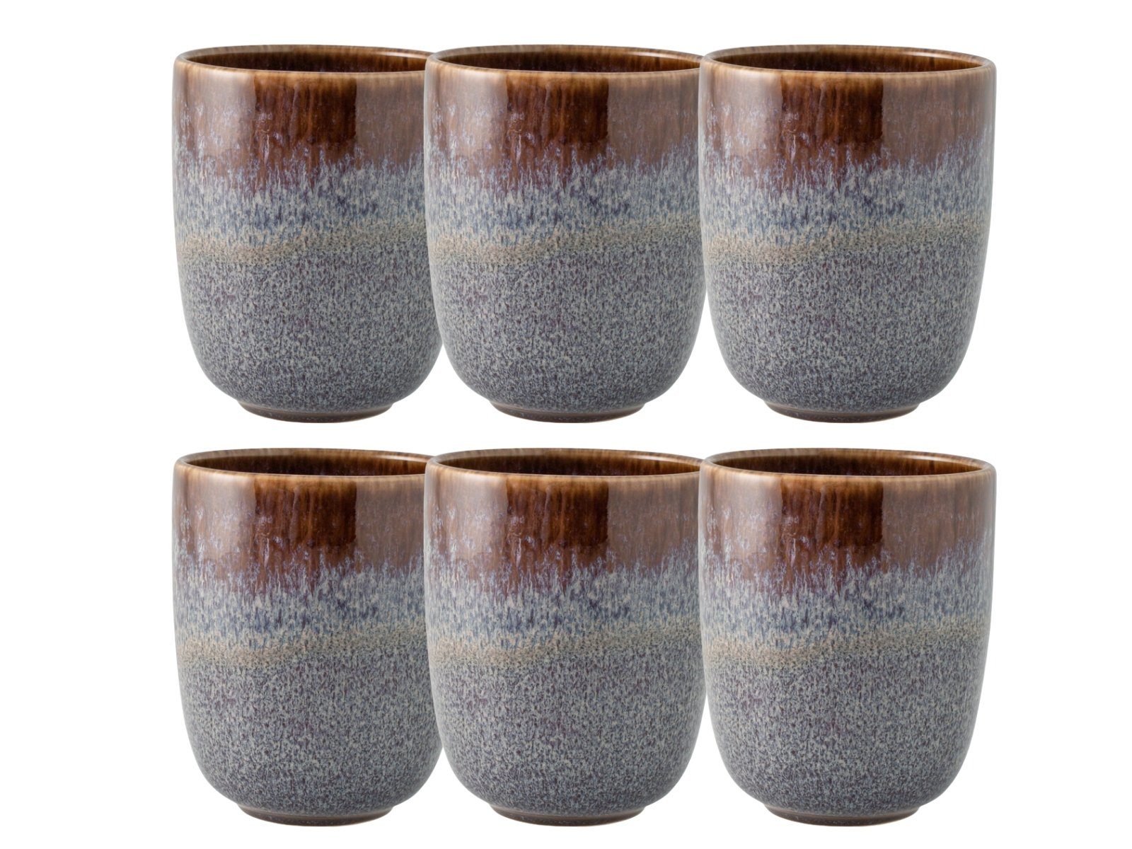 like. by Villeroy & Boch Geschirr-Set Lave beige Becher ohne Henkel Set 0,4 l Set6, Steinzeug