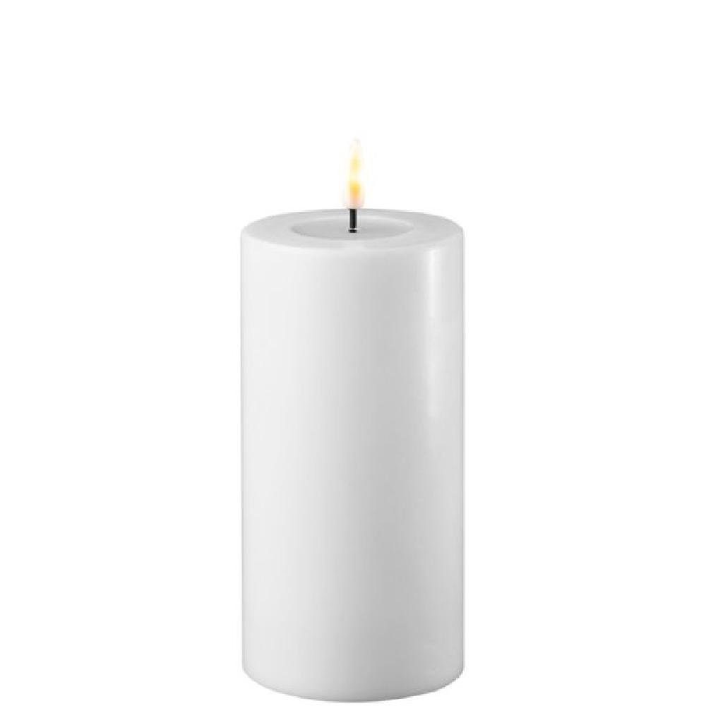 Deluxe Homeart Windlicht Stumpenkerze LED Weiß (7,5x15cm)