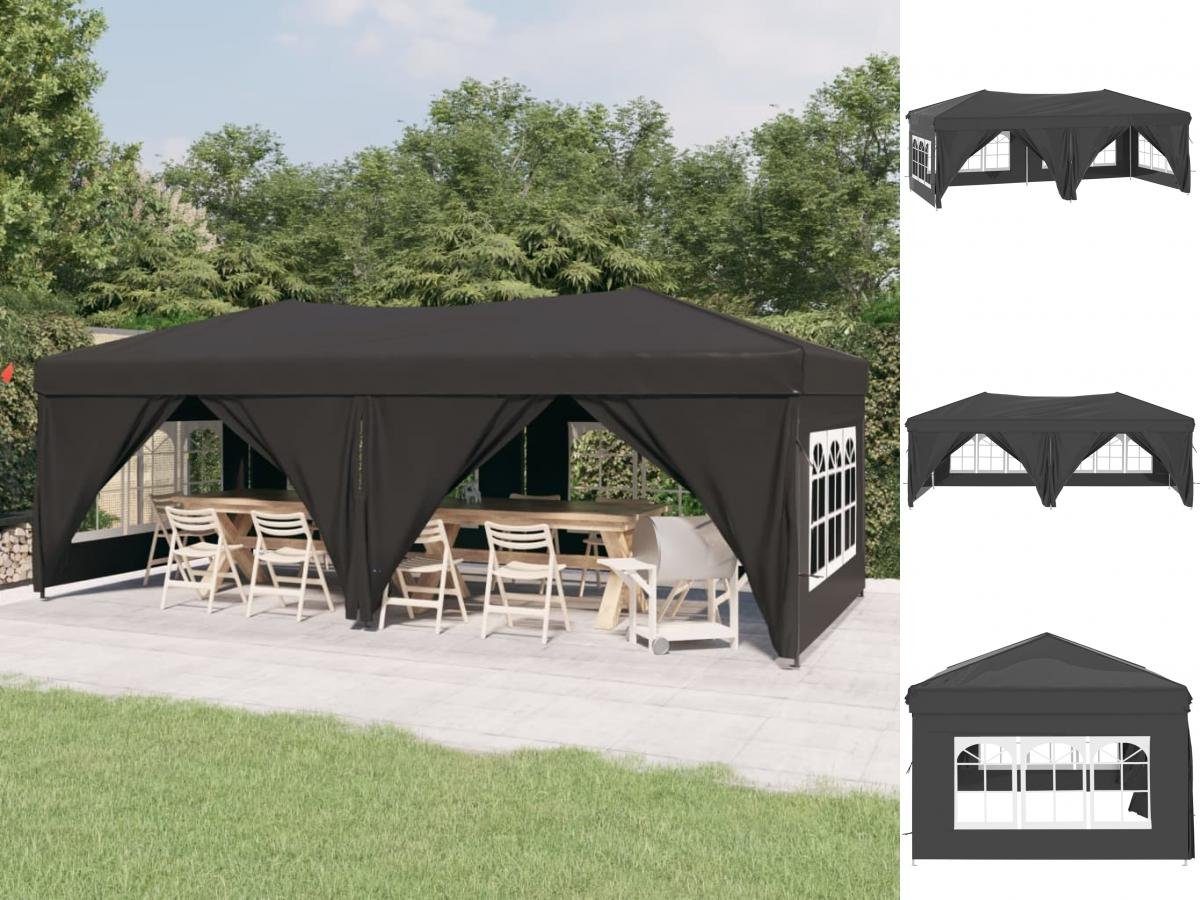 vidaXL Pavillon »Partyzelt Faltbar mit Seitenwänden Anthrazit 3x6 m