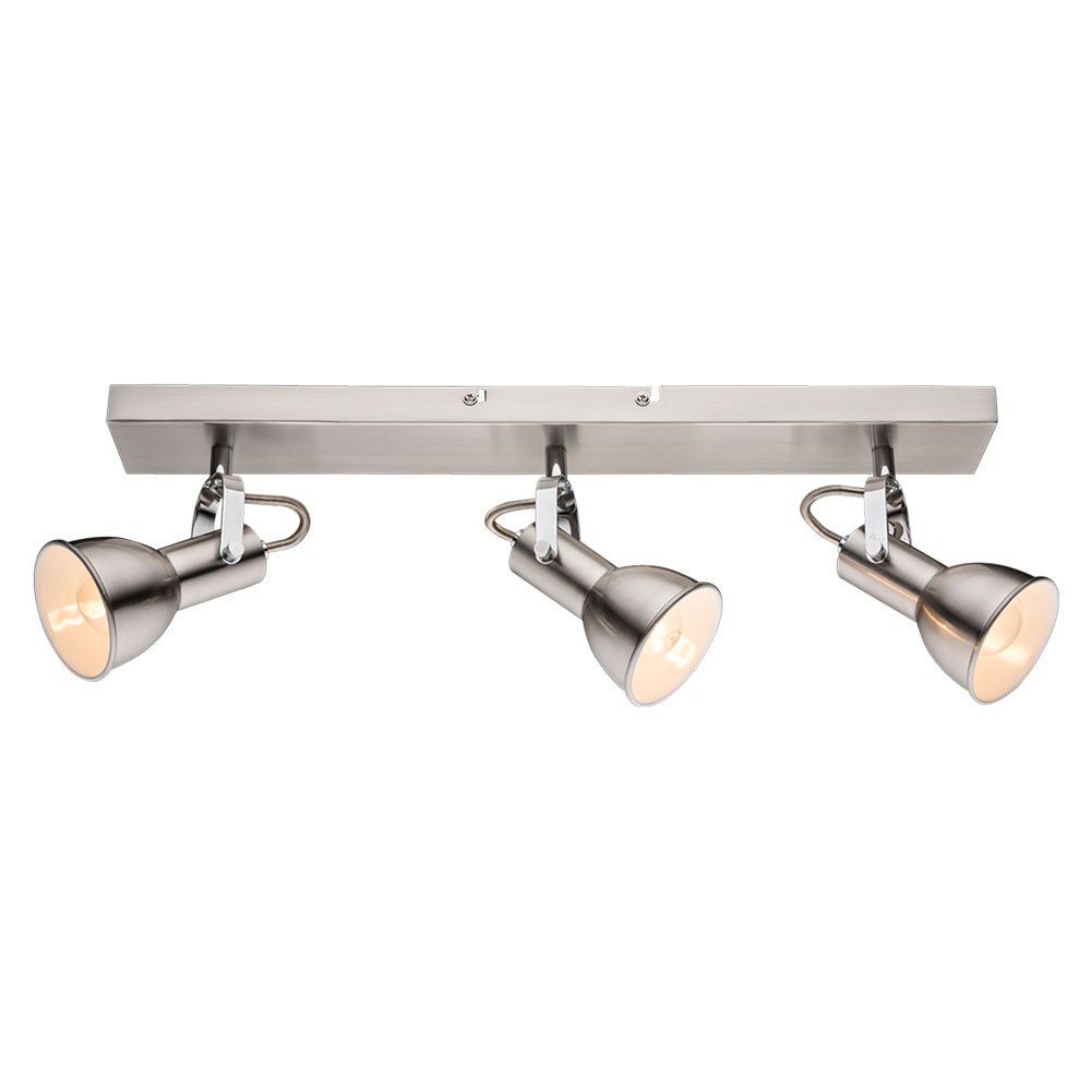 GLOBO LIGHTING LED Deckenspot, Leuchtmittel nicht inklusive, Eleganter 3er Deckenstrahler Deckenlampe Lampe Leuchte Nickel matt