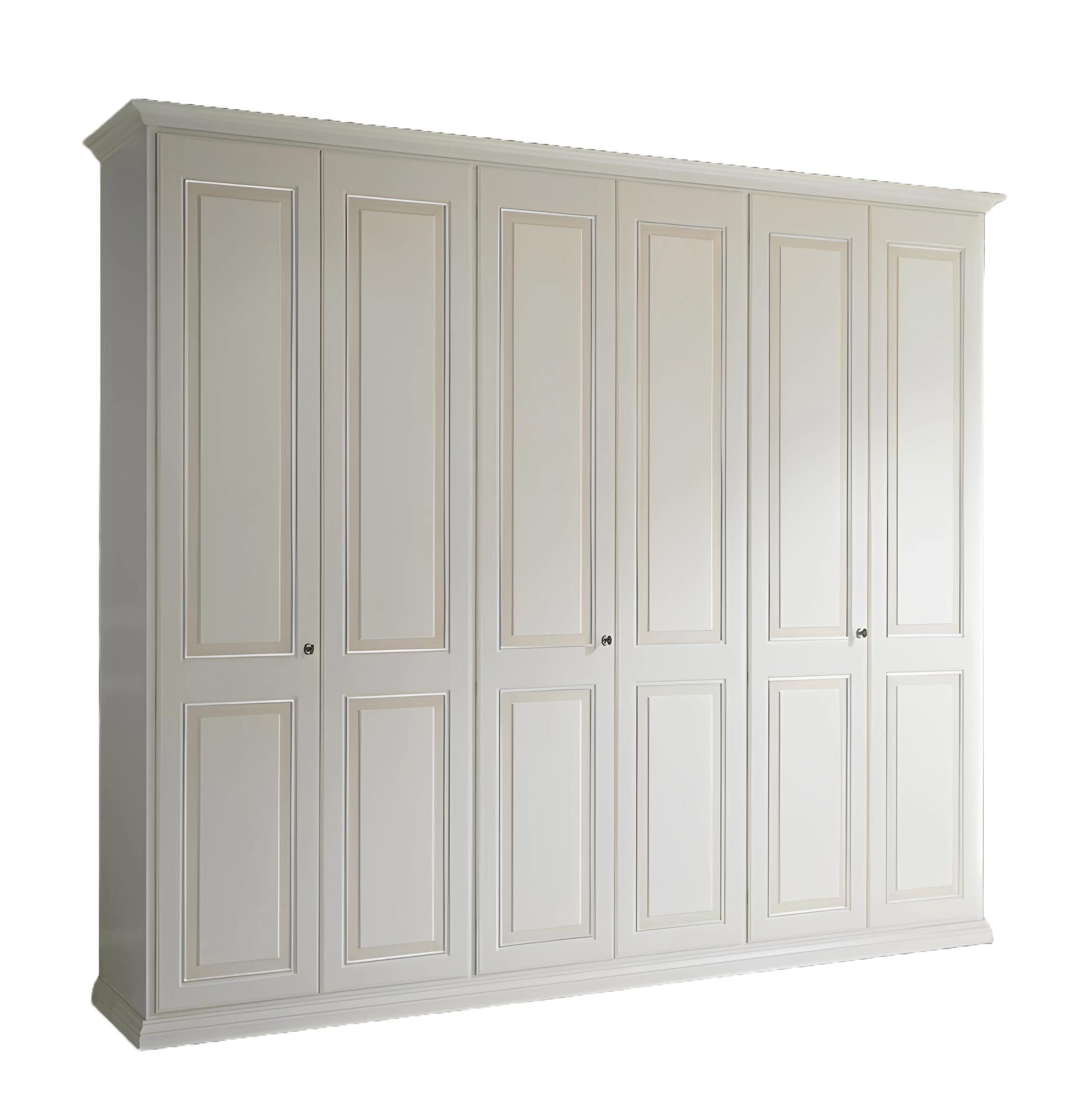 Xlmoebel Drehtürenschrank Weißer Kleiderschrank aus Naturholz mit modernem Design (1-St., Kleiderschrank) Hergestellt in Europa