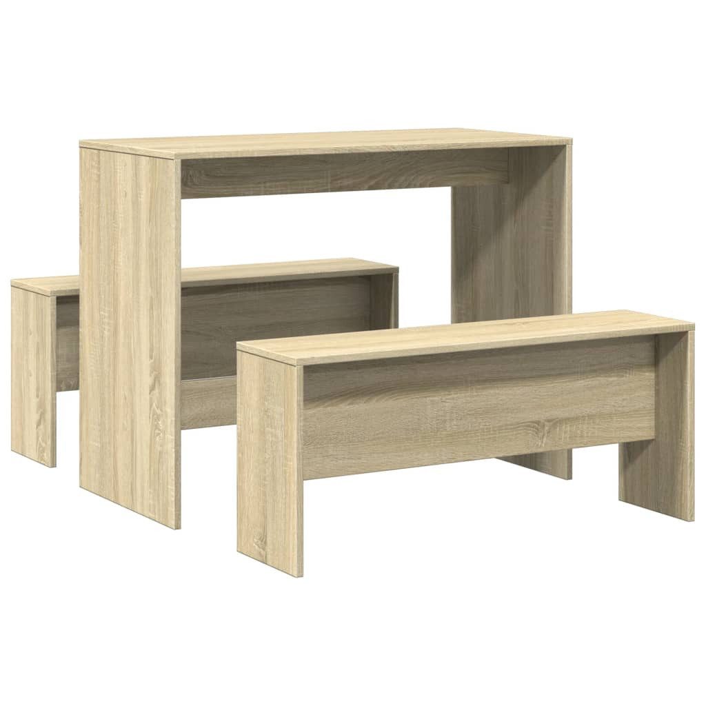 vidaXL Essgruppe 3-tlg. Esstisch und Bank Set Sonoma-Eiche Holzwerkstoff, (1-tlg)