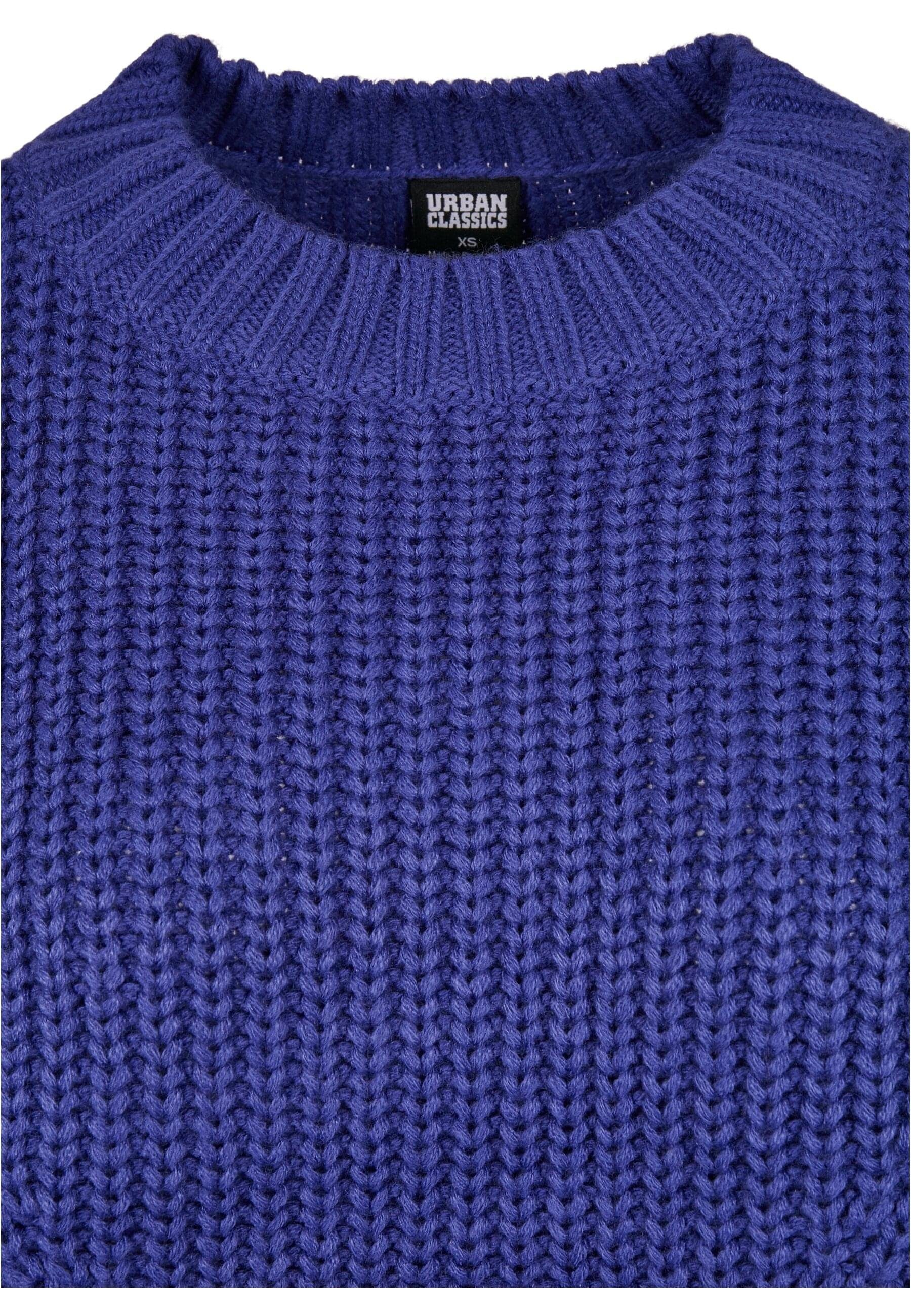 URBAN CLASSICS bluepurple (1-tlg) Ladies Kapuzenpullover Wide Damen Oversize Sweater