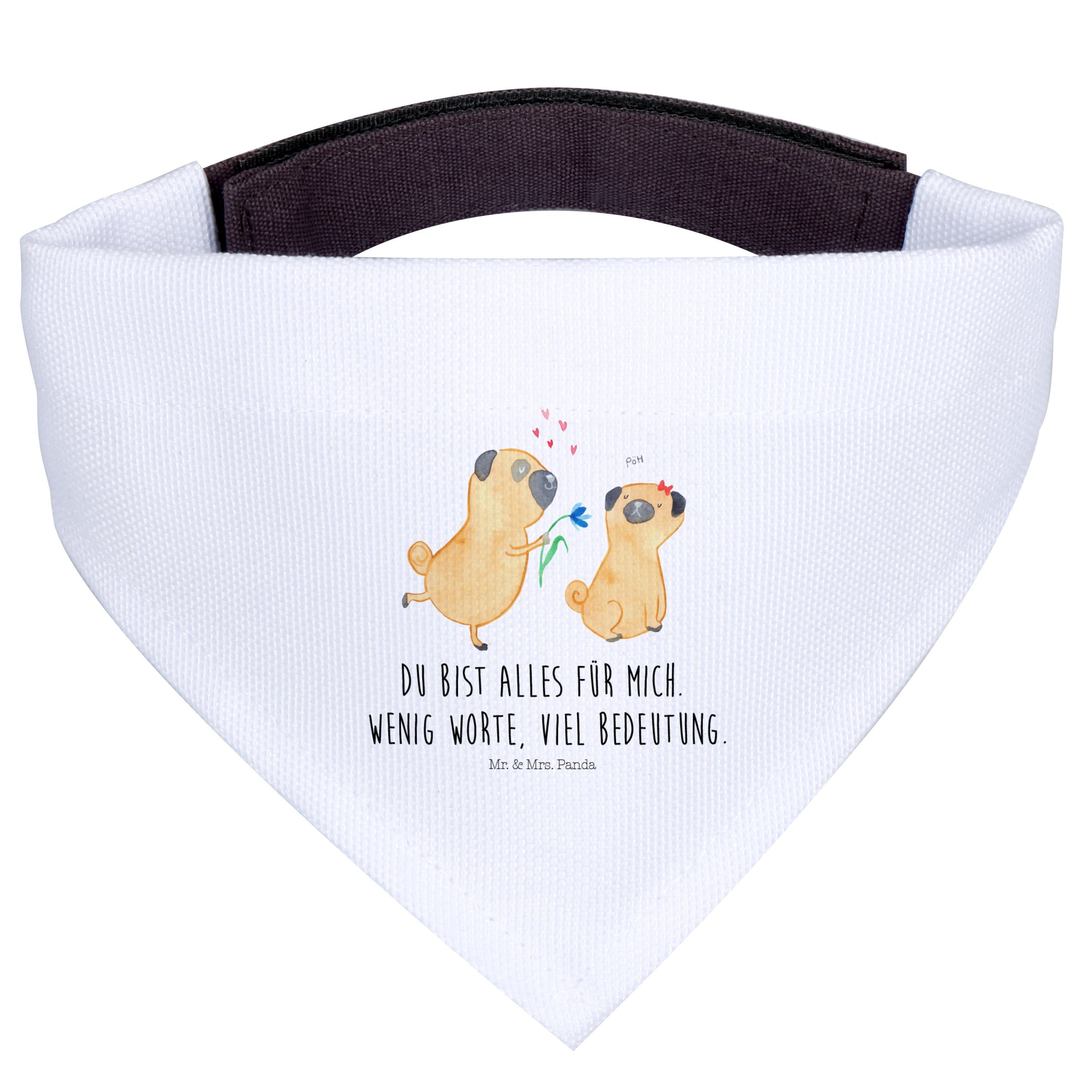 Hundefliege Mops verliebt - Weiß - Geschenk, Geschenk Freund, Hund, Hundebesitzer