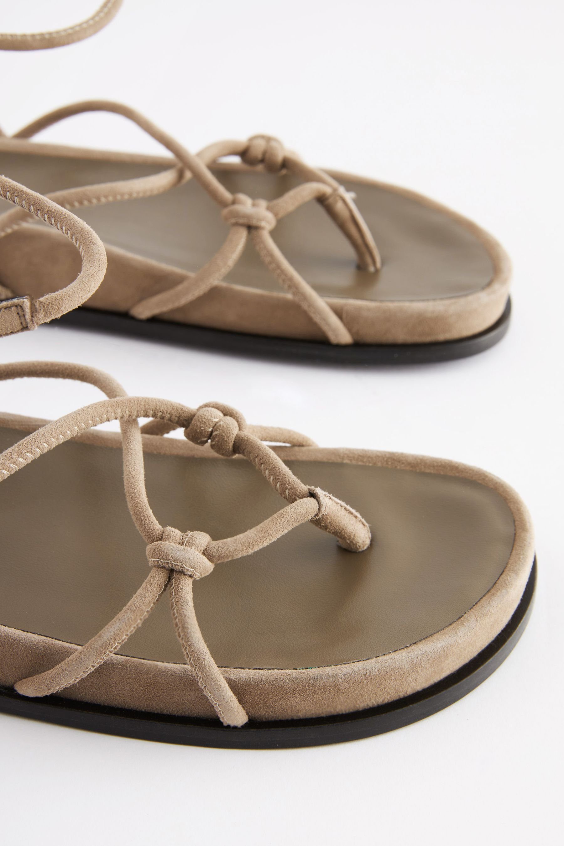 Comfort® (1-tlg) mit Nerzfarben Forever Sandale Next Brown Knotendetail Ledersandalen