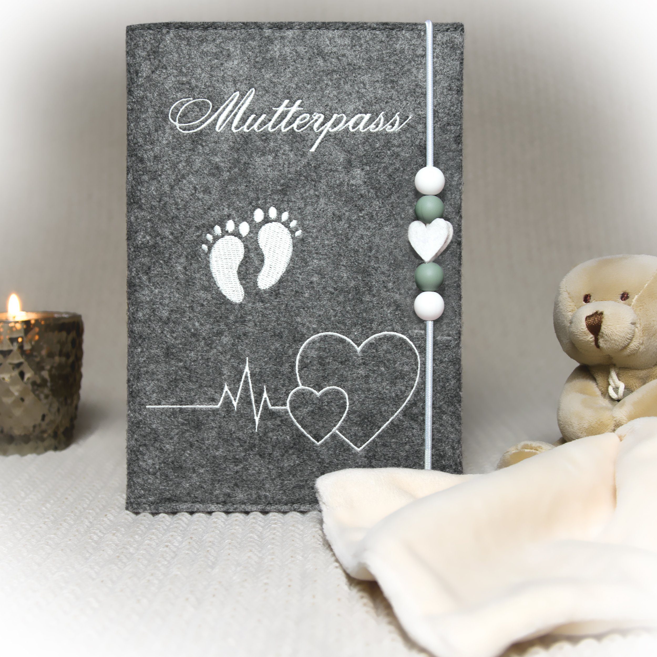 Lezzanna Mutterpass-Hülle Mutterpasshülle, Schutzhülle für Mutterpass, Ultraschallbilder, Baby