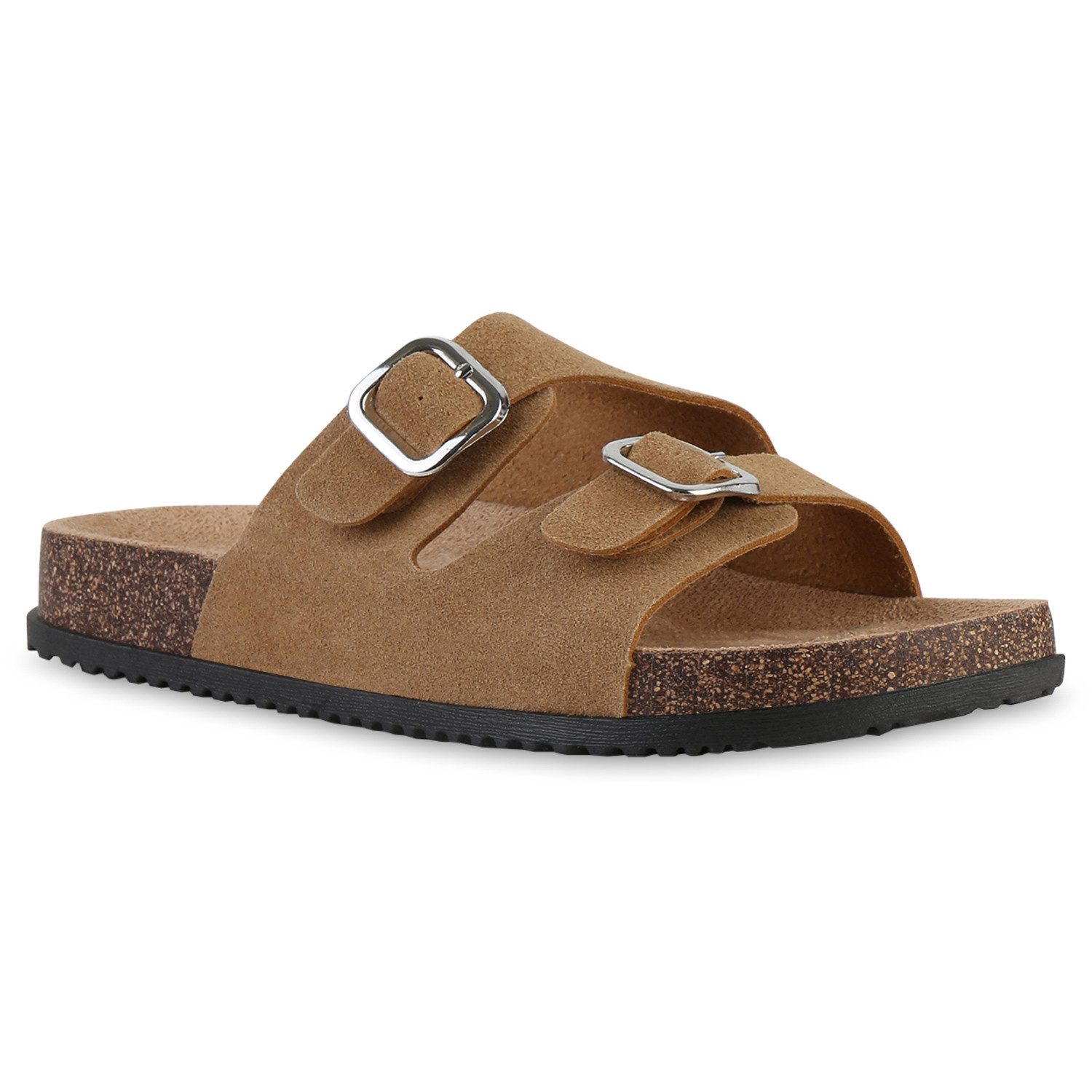 VAN HILL 841734 Pantolette Damen Pantoletten Sandalen Bequeme Korkoptik Pro günstig online kaufen