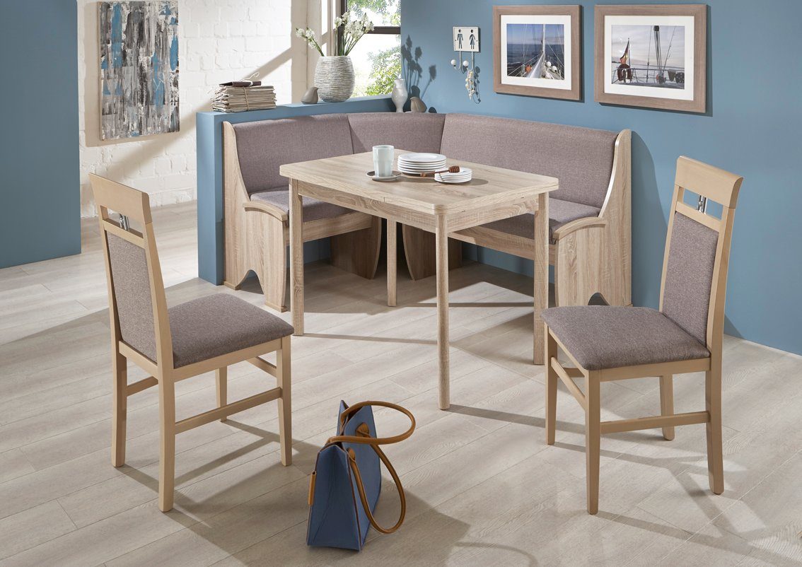 Beauty.Scouts Eckbankgruppe Eckbankgruppe "Ammelie" Eiche Sonoma Dekor, schwarz, 4-teilig