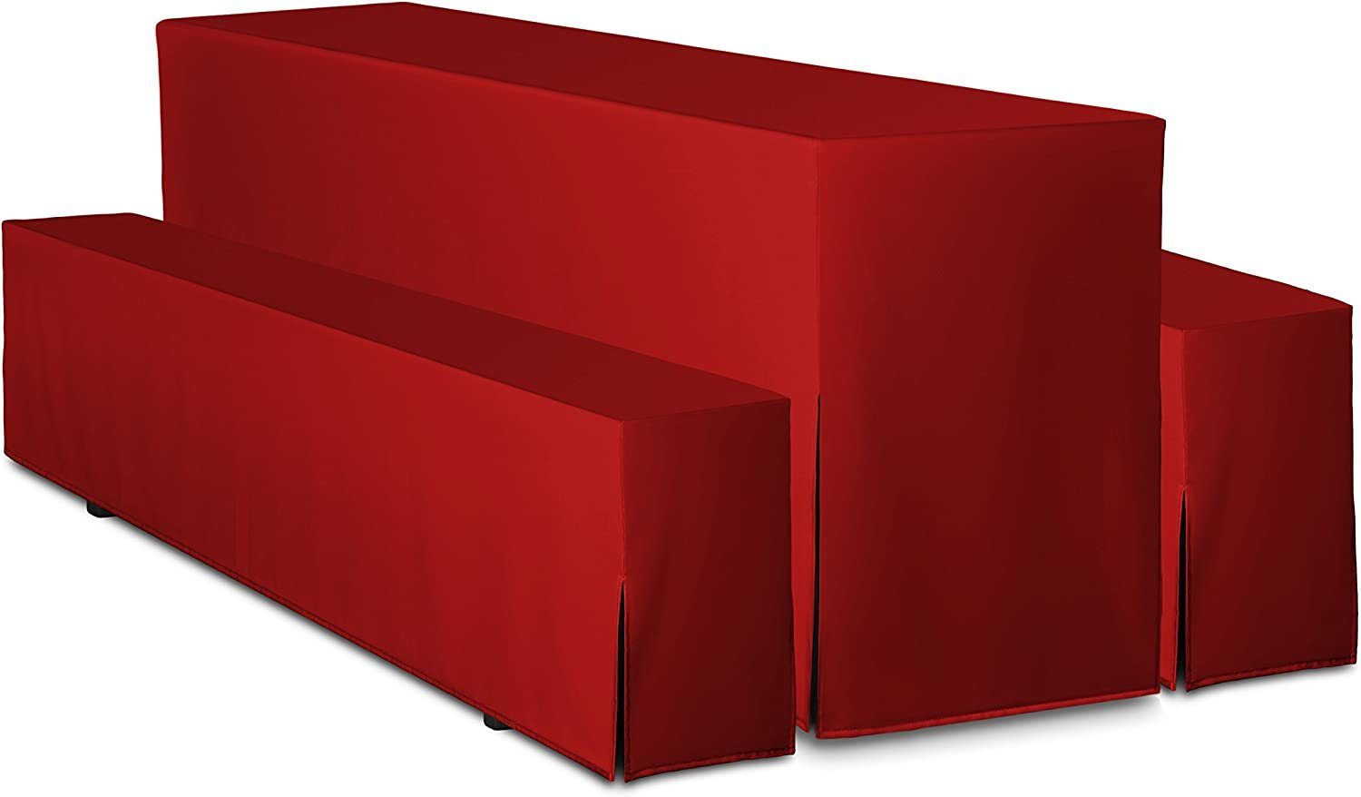 Hussen-Set Hussen für Bierzeltgarnitur Premium 5-teiliges Set (mit Polsterung), TexDeko, blickdicht & pflegeleicht, Farbe: nach Wahl