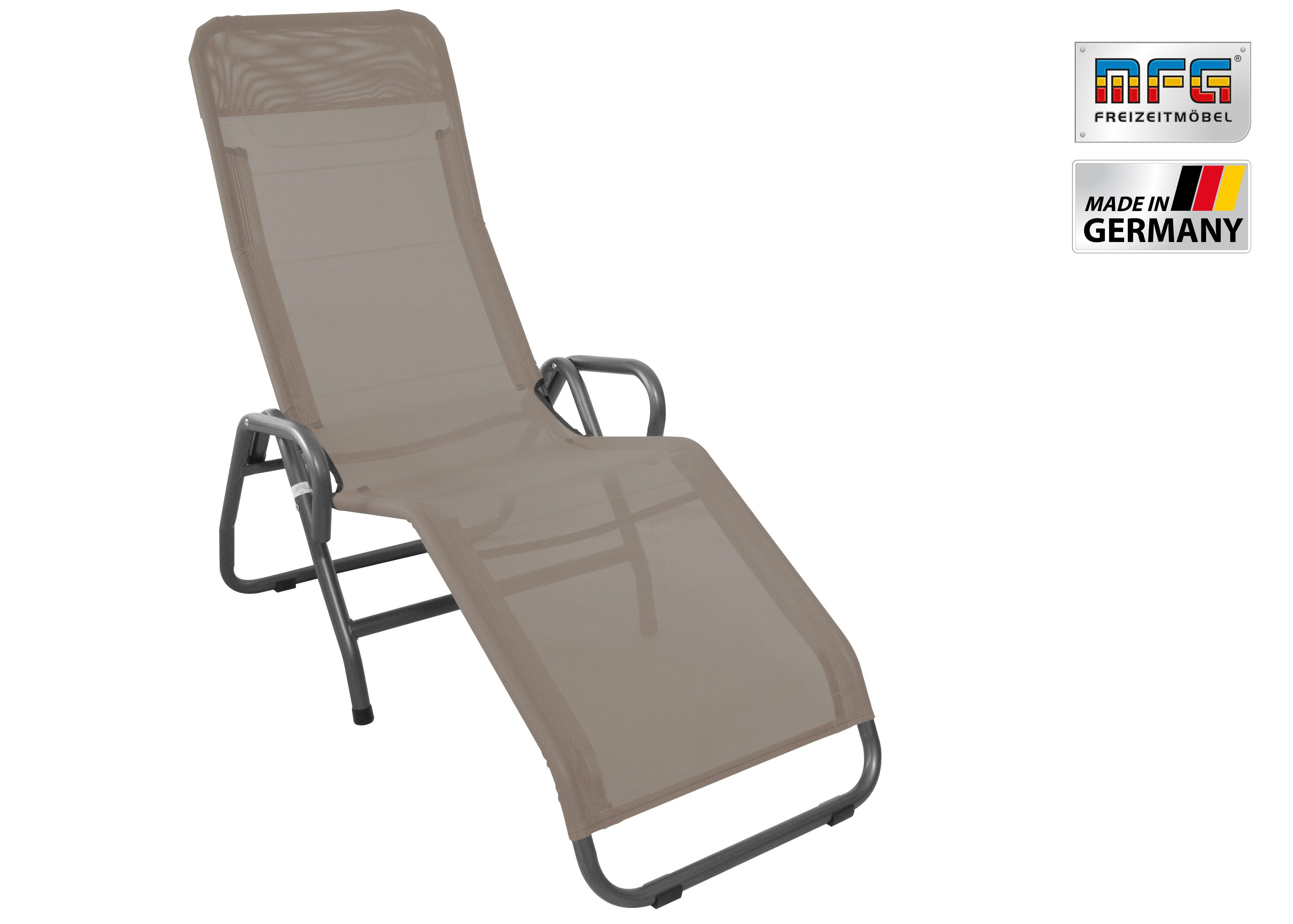 MFG Freizeitmöbel Gartenliege MFG Bäderliege "Pool 3", anthrazit/taupe, klappbar
