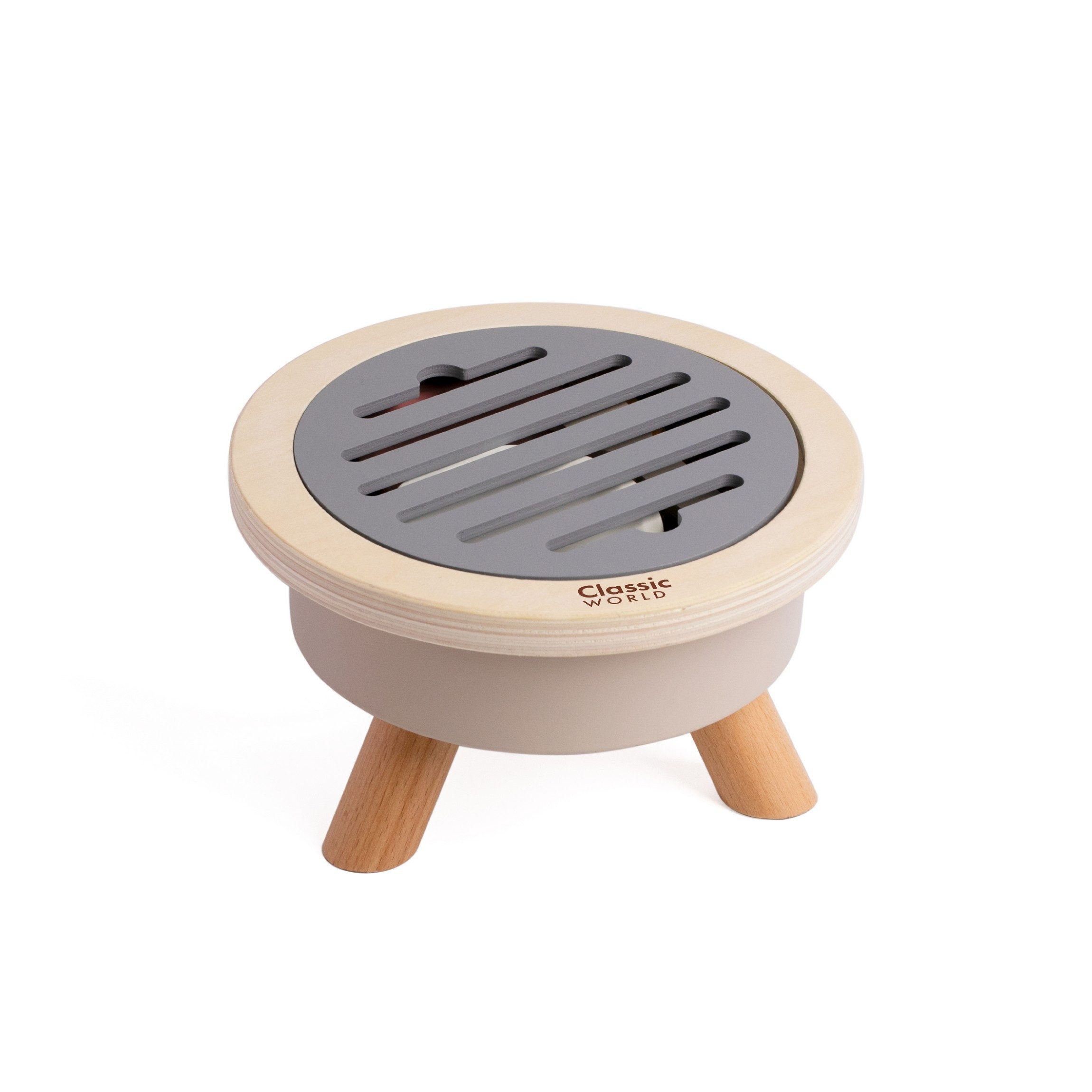 Classic World Spielküche Classic World - Spielset Grill-Set - 21x21x12,5 cm - 2Y+ MDF, Buchenholz, Sperrholz, aus Holz