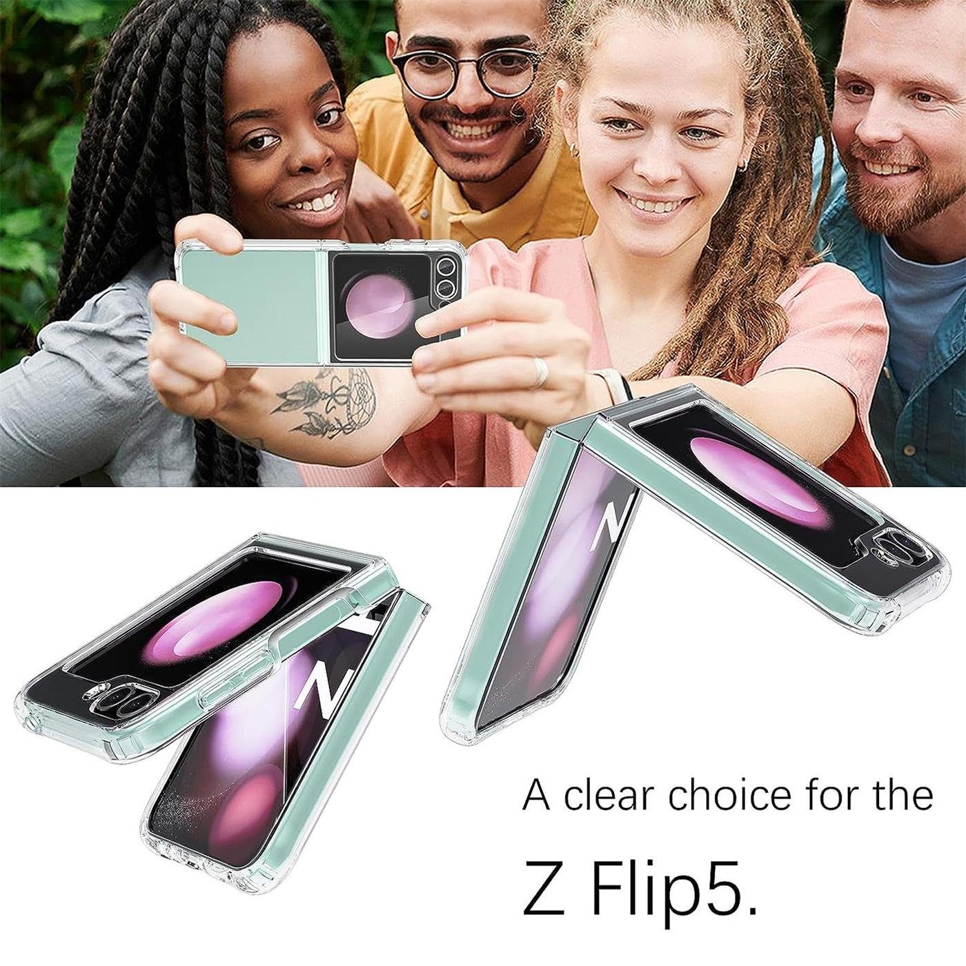 CoolGadget Handyhülle Silikon Handy Hülle Slim für Samsung Galaxy Z FLIP 5 6,7 Zoll, dünne TPU Schutzhülle Case in transparent / durchsichtig – Bild 5 von 5