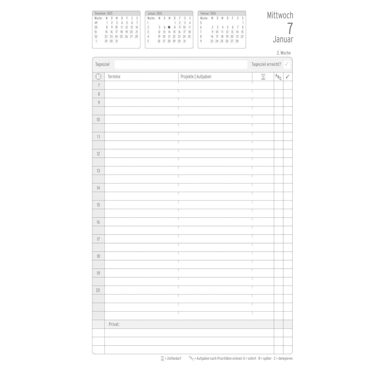 CHRONOPLAN Buchkalender Buchkalender Timer Classic A5 schwarz 2026