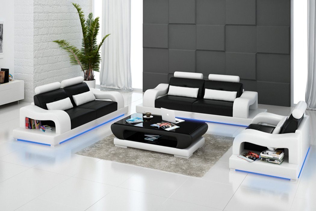 Made Sofas Polstermöbel Europe in stilvolle Neu, Luxus JVmoebel Sofa Weiß Couchgarnitur 3+2+1