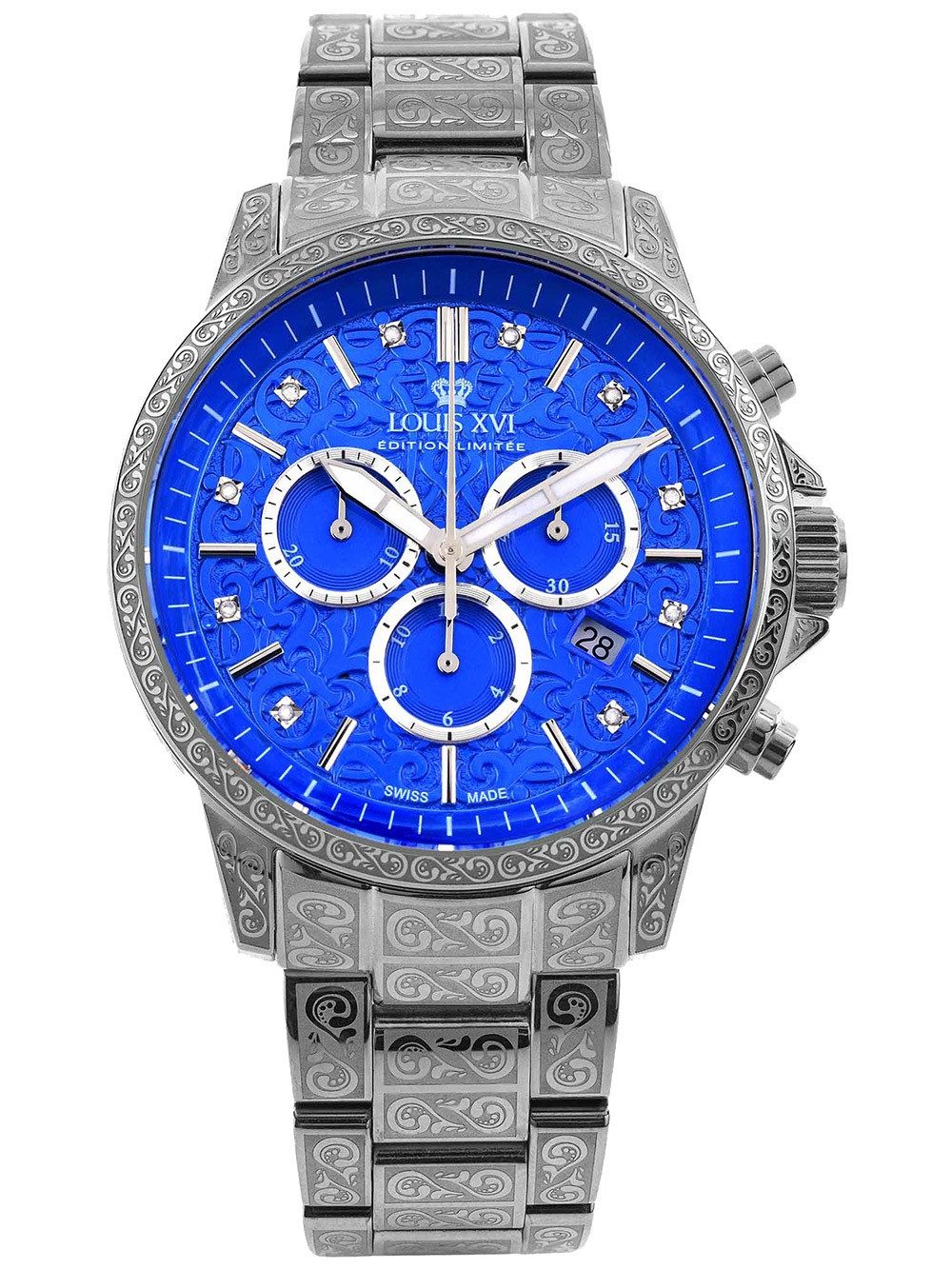 LOUIS XVI Quarzuhr Louis XVI LXVI1827 Herrenuhr Palais Royale 2.0 Diamond 43mm 10ATM Louis XVI LXVI1827 Herrenuhr Palais Royale 2.0 Diamond 43mm 10ATM