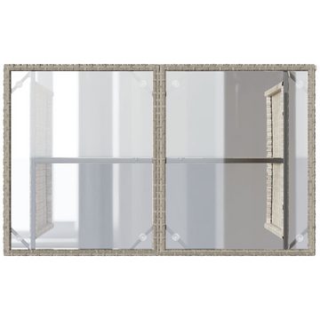 vidaXL Gartentisch Gartentisch mit Glasplatte Hellgrau 110x68x70 cm Poly Rattan