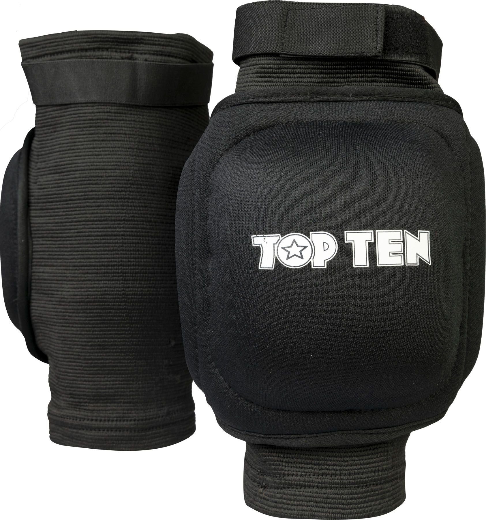 MMA Ballsport, Knieprotektor Bandage Top (schwarz, Schützer mit Kampfsport, Knieschutz 1 Polster Bump Ten Turnen Paar), Kniebandage Thaiboxen, Knieschoner