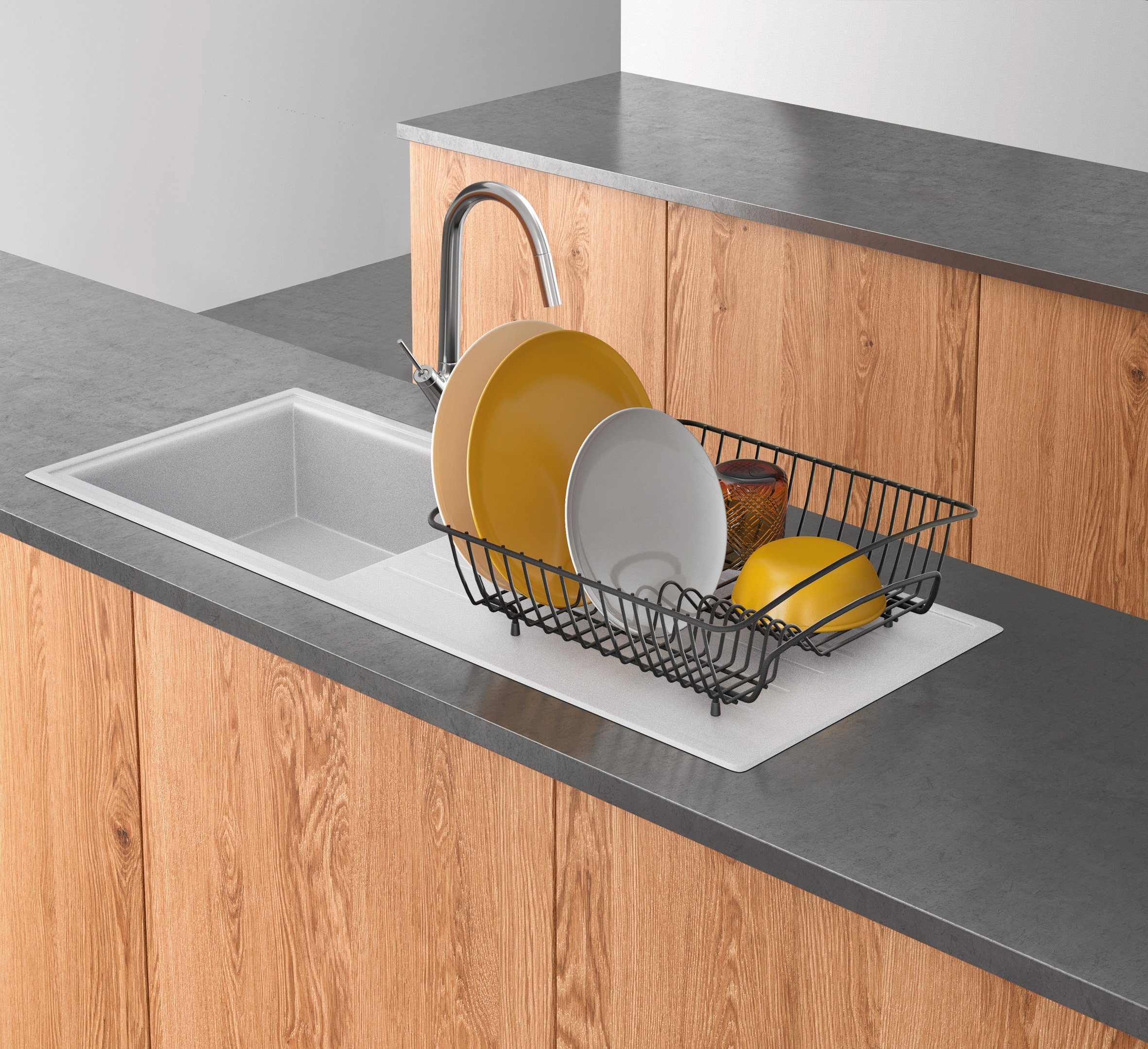 Metaltex Geschirrständer Rocky-40 Lava, exclusive TouchTherm® Beschichtung, quadratisch