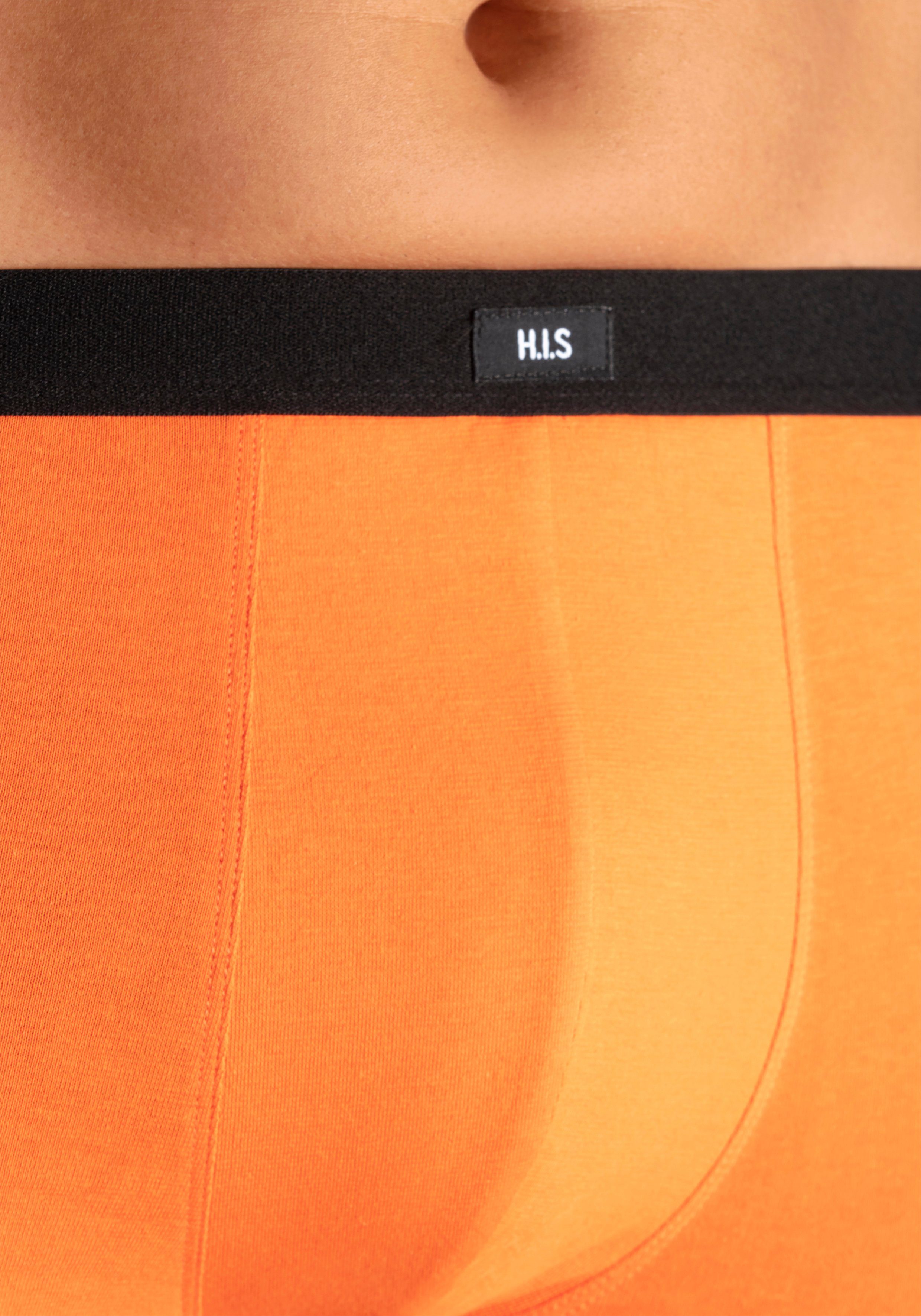 H.I.S Boxershorts (Packung, 3-St) in mit Piping Hipster-Form schmalen orange-lila-petrol
