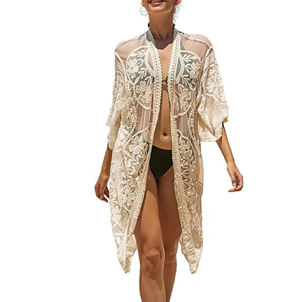 Blusenkleid Sexy Damen Kimono Strandkleid Cardigan Lange Boho Bikini Cover Up
