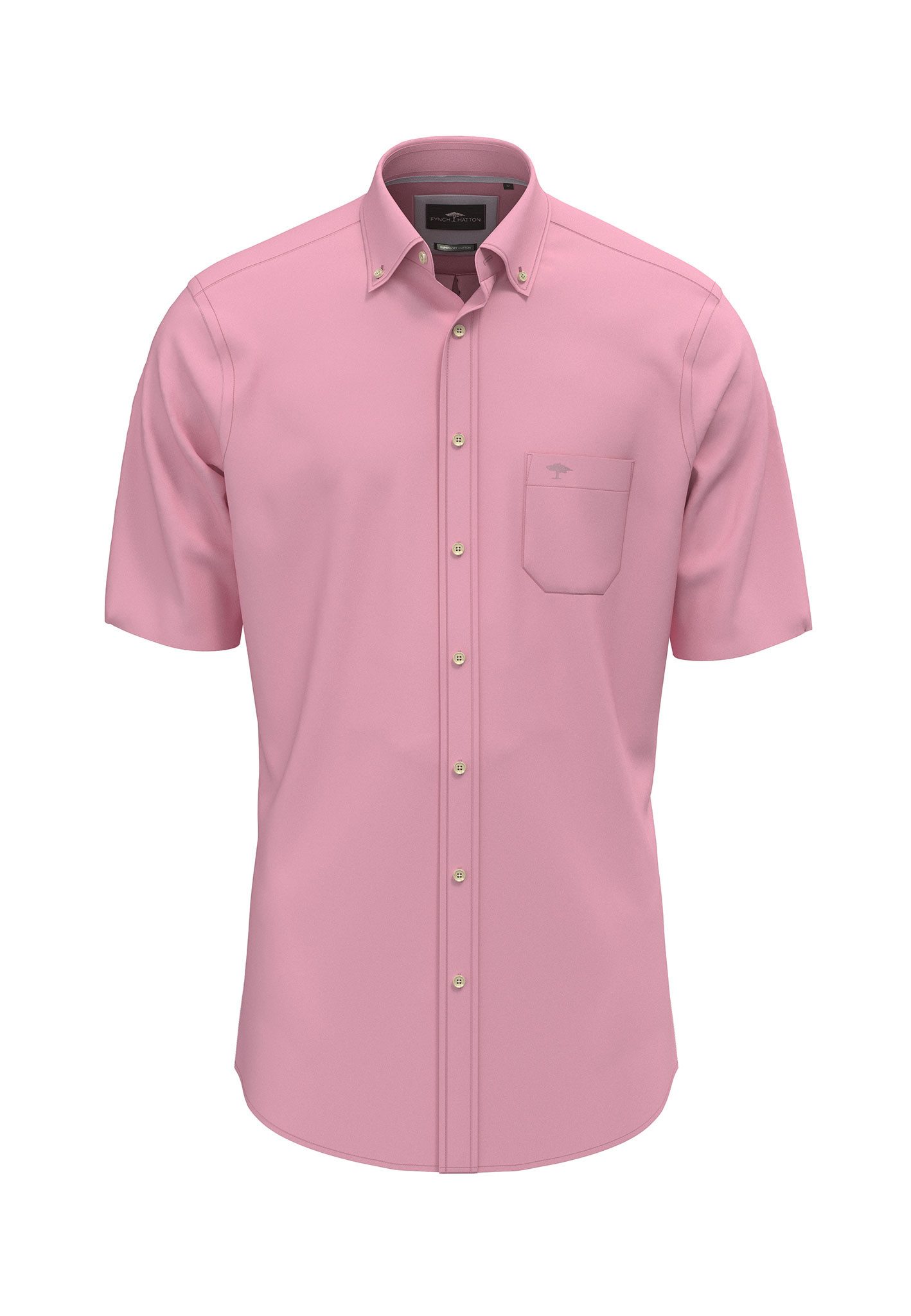 FYNCH-HATTON Kurzarmhemd mit Brusttasche und Logo-Print günstig online kaufen