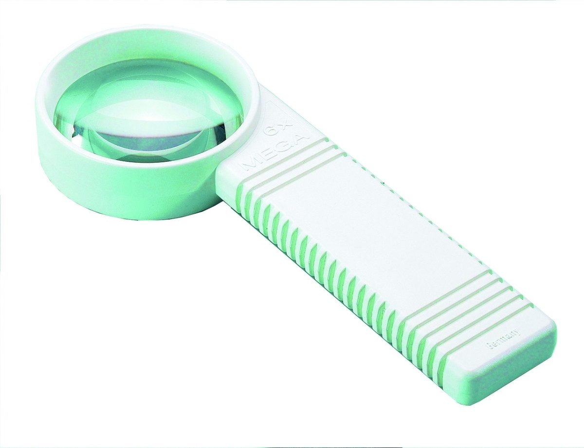 Taschenlupe Leseglas Mega 60 mm 6-fach weiß