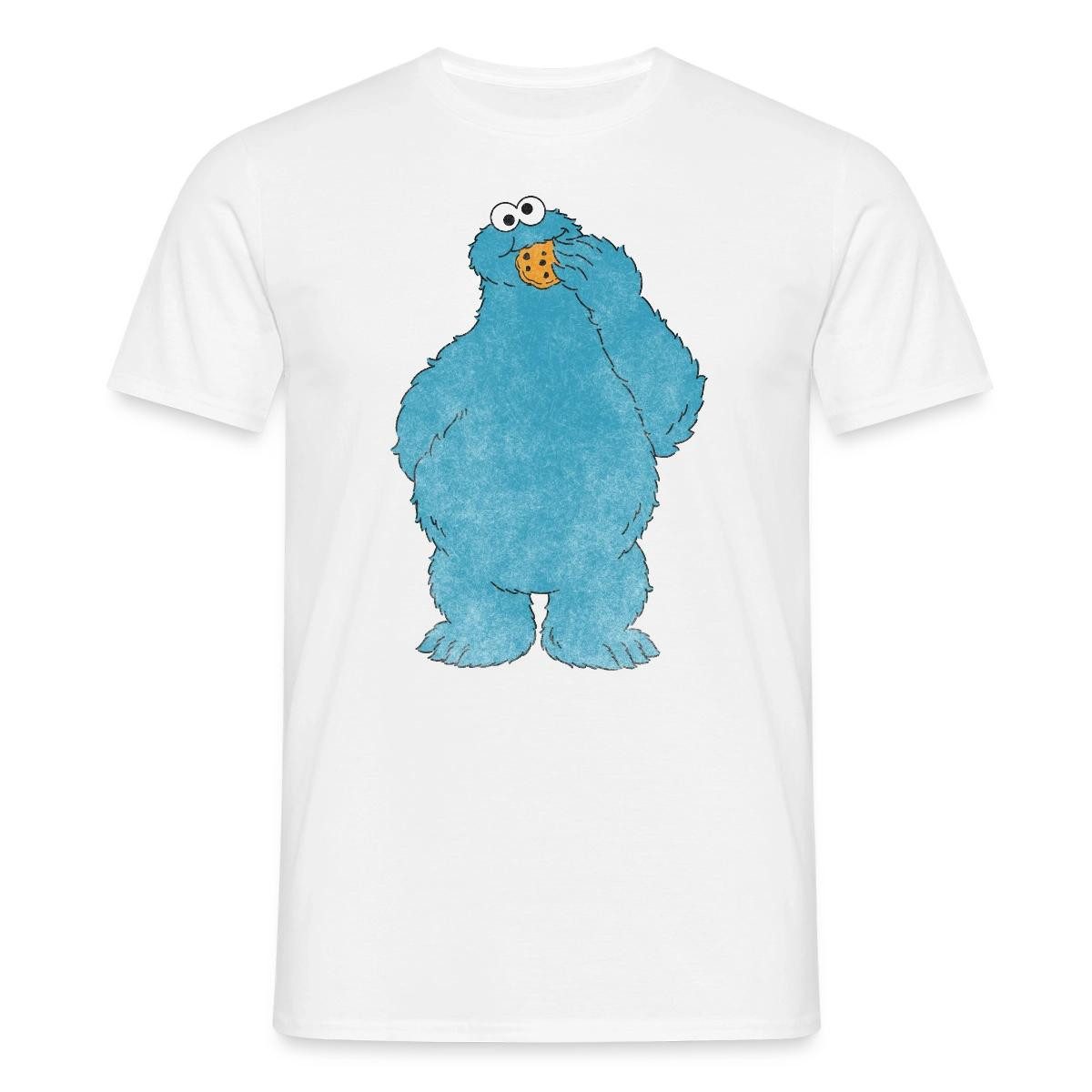Spreadshirt T-Shirt Sesamstraße Krümelmonster Naschen Männer T-Shirt (1-tlg)