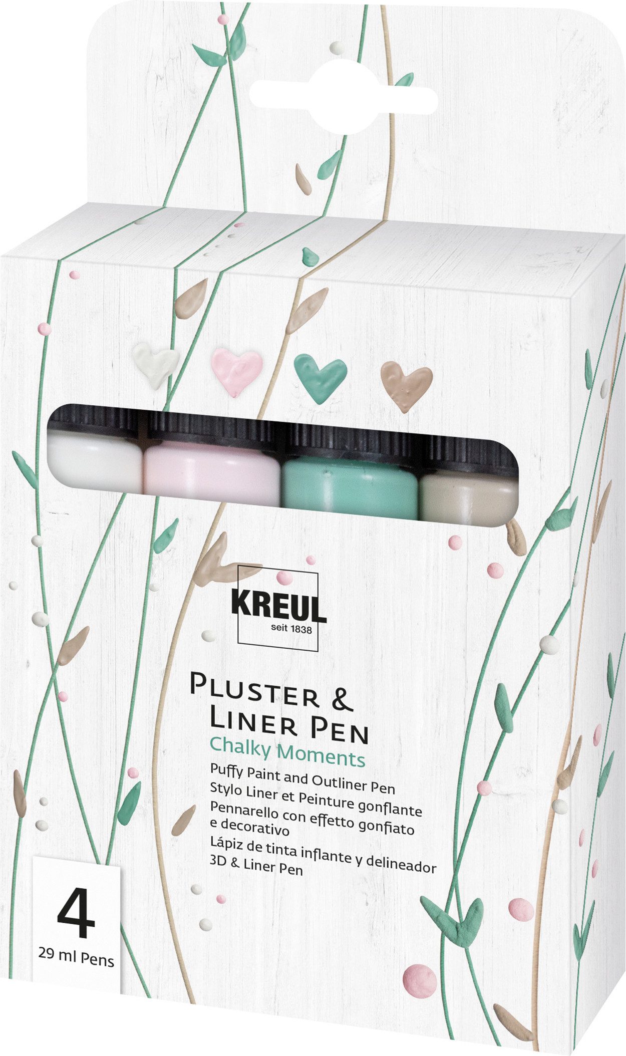 KREUL Pluster & Liner Pen, 4er Set Chalky Moments