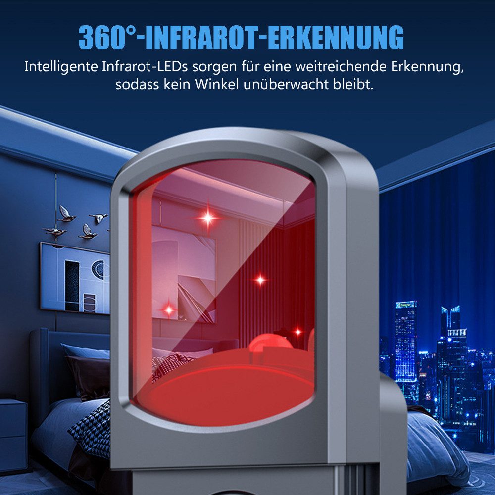 TUWENA Überwachungskamera Wanzen Detector mit LED, Hidden Camera Detector, GPS Tracker Detektor (Anti Aufnahme Detektoren für Hotel Heim Büro, 360°-Infrarot-Erk – Bild 4 von 5