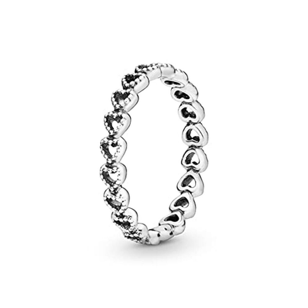 Pandora Fingerring Silberner Herzring 190980 - Kreislauf: 50 mm