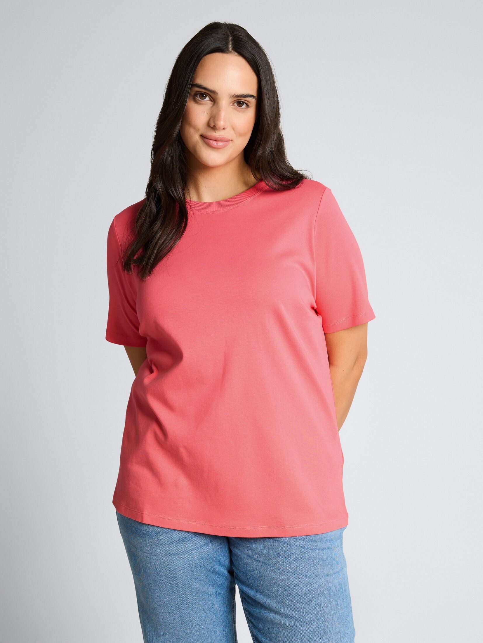 TOM TAILOR PLUS T-Shirt T-Shirt Plus Size - Basic T-Shirt aus Baumwolle