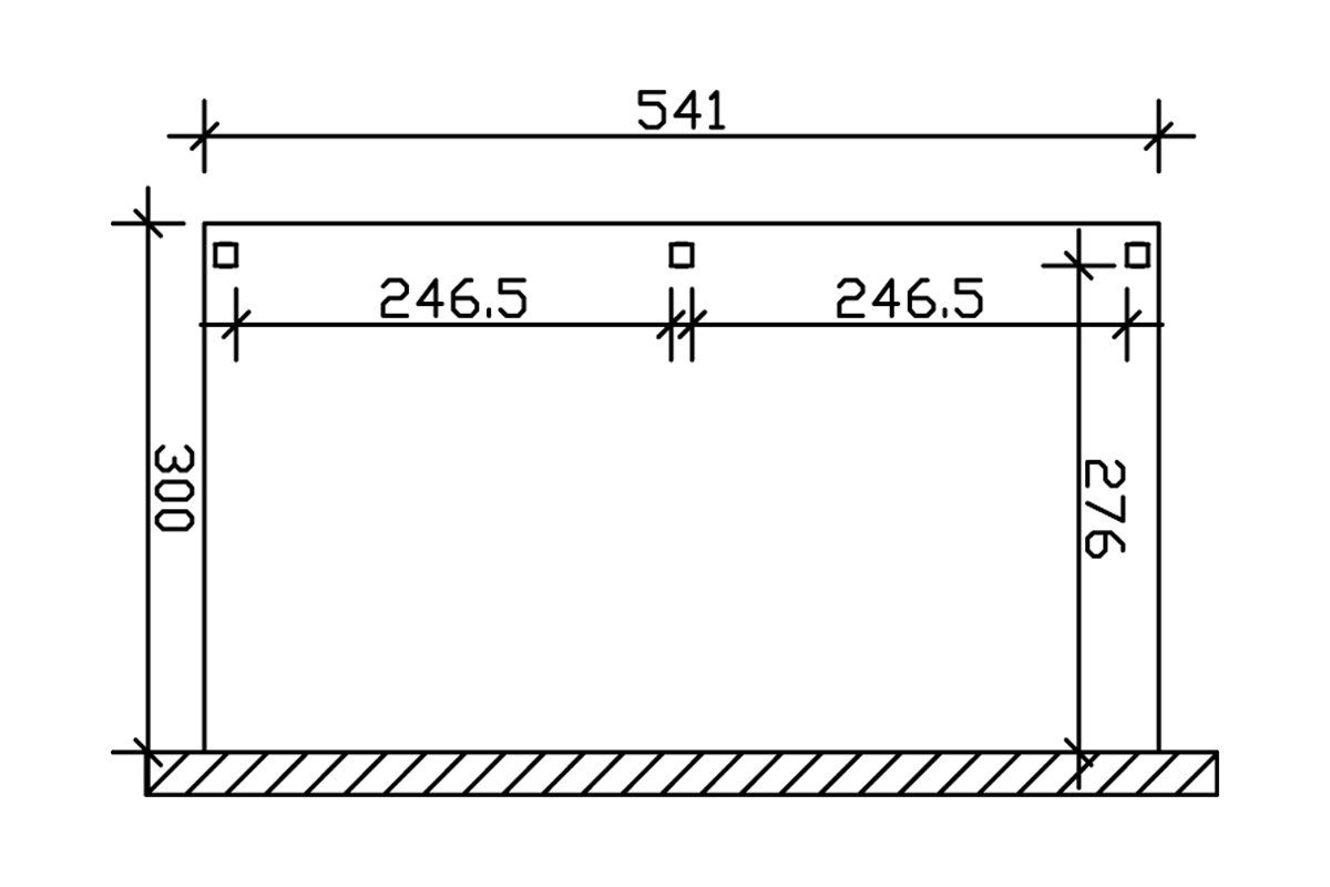 cm 213 Vogtland, Anlehncarport Skanholz 300x541 cm, Einfahrtshöhe BxT: hellbraun