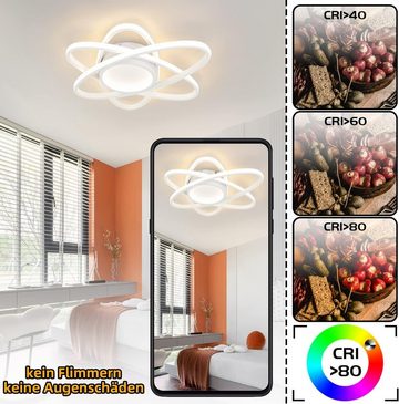 Nettlife LED Deckenleuchte Schwarz Deckenlampe Modern Deckenbeleuchtung, Dimmbar mit Fernbedienung, LED fest integriert, Warmweiß, Neutralweiß, Kaltweiß, für Wohnzimmer Schlafzimmer Esszimmer Küche Flur, 77W