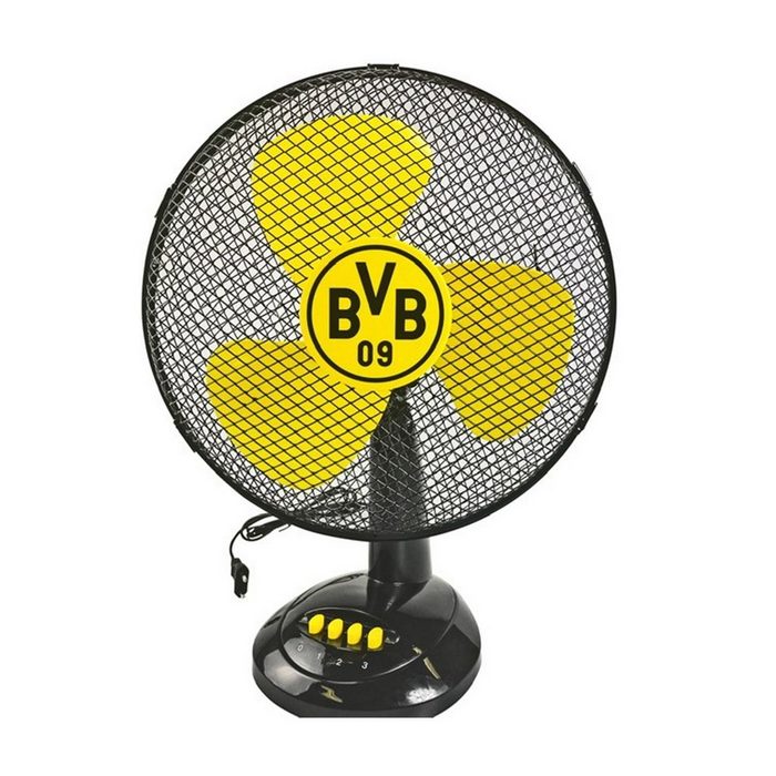 ECG Tischventilator FT30A BVB Borussia Dortmund 30 00 cm Durchmesser einzigartiges BVB Dortmund Design 3 Geschwindigkeitsstufen Äußerst leiser Betrieb