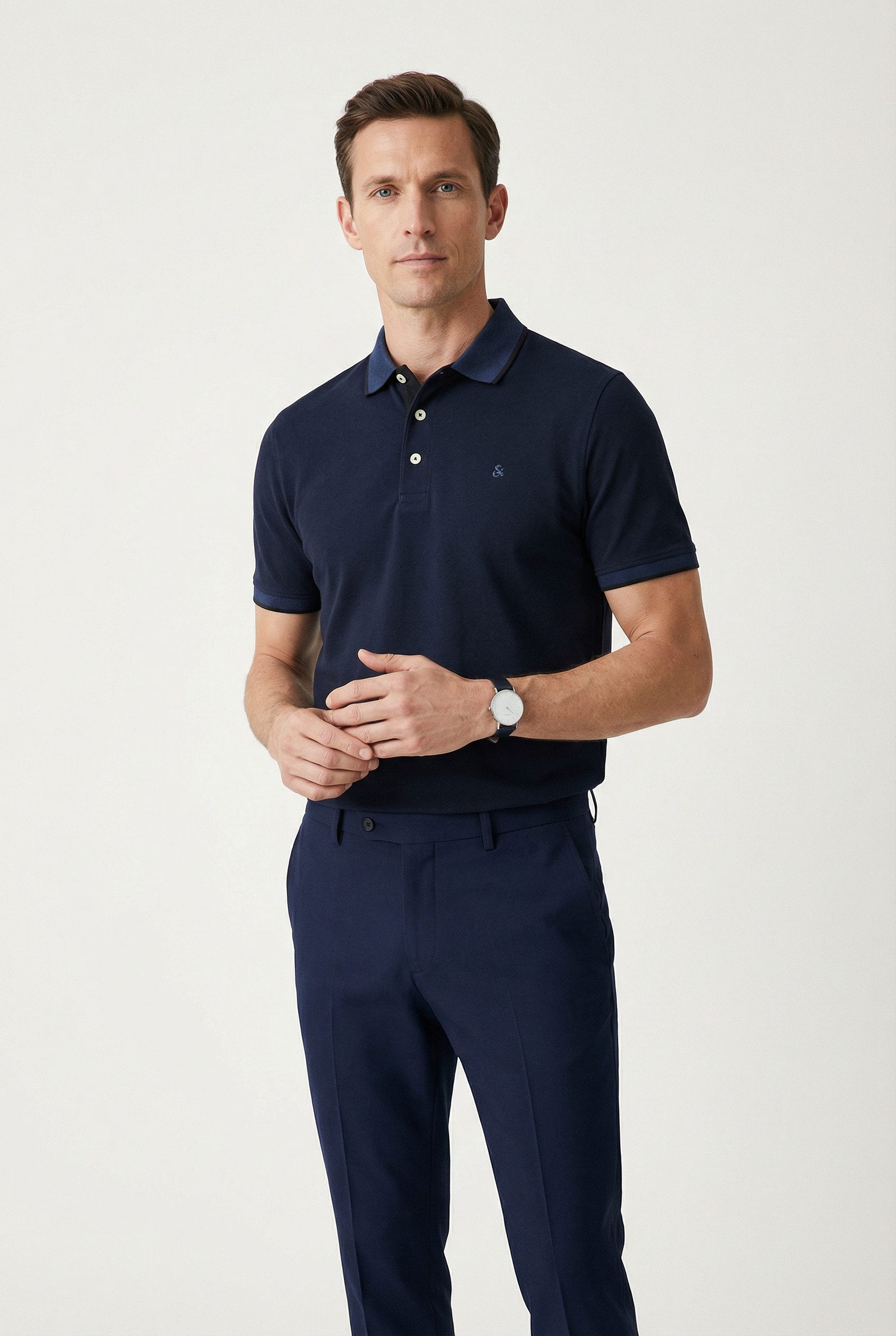 Jack & Jones Poloshirt JJEPAULOS Slim Fit, sportlich-elegant, mit Stickerei und Knopfleiste (Packung, 2-tlg) Baumwolle, slim fit